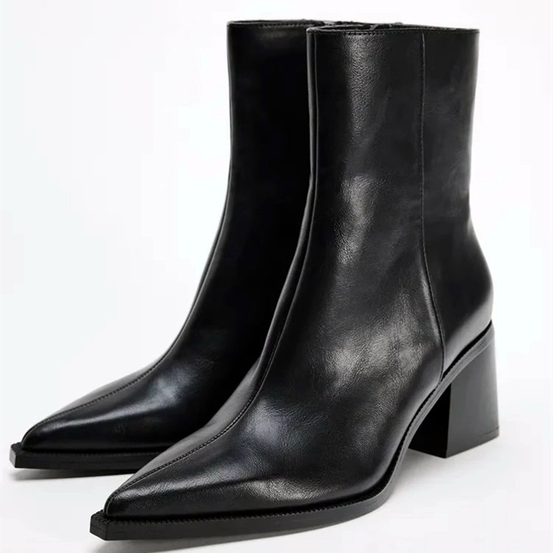 Women'S Shoes Chelsea - كعب مكتنز جلد ناعم تشيلسي أحذية