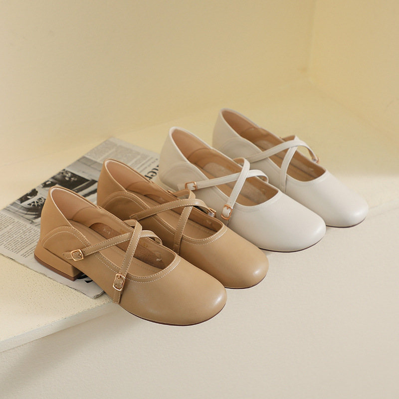Women'S Shoes Large - أحذية ماري جين فرنسية كلاسيكية بكعب