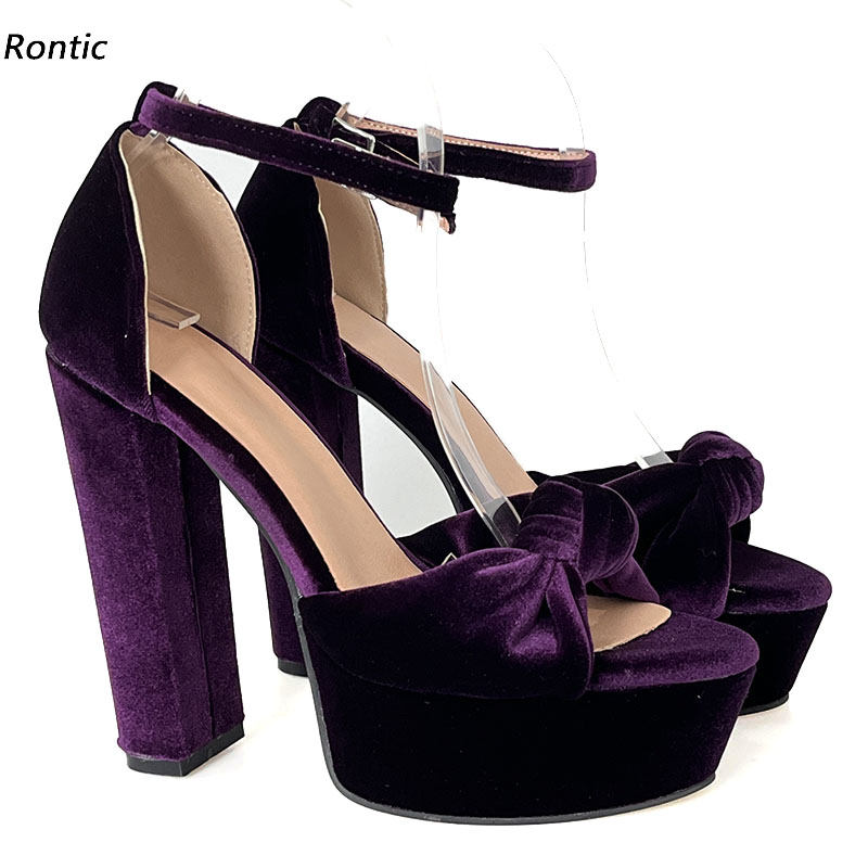 Platform Sneakers Chunky - Rontic اليدوية النساء صنادل أرضية حزام
