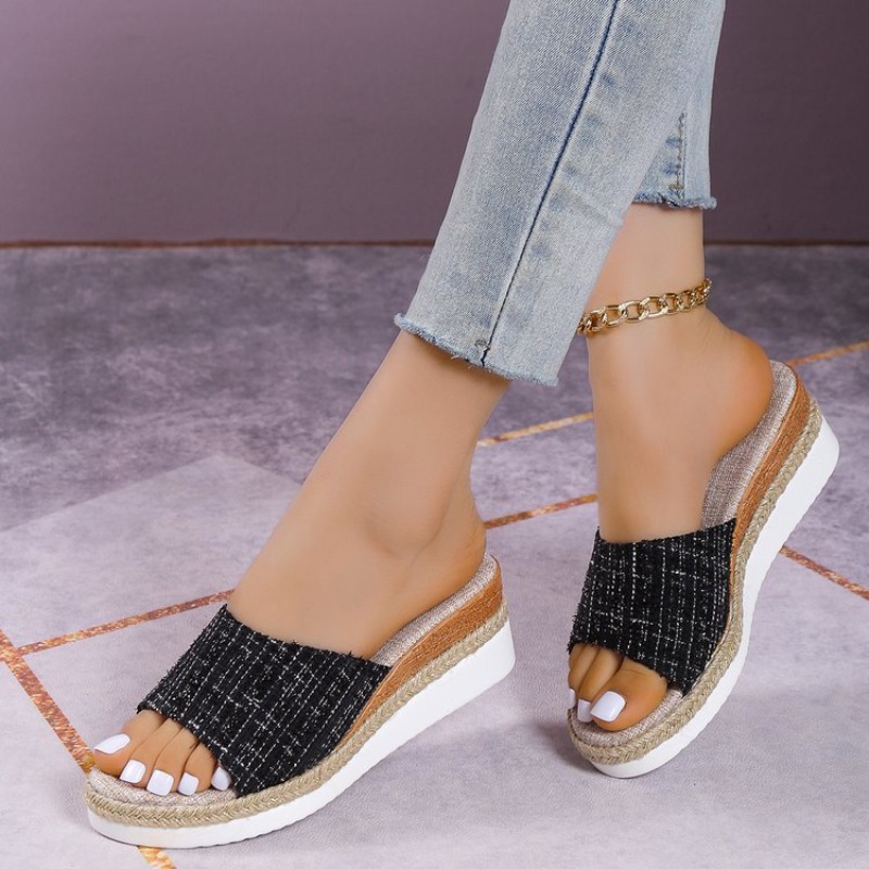 Espadrille Wedge Shoes - صنادل نسائية بكعب ويدج، أحذية إسبادريل
