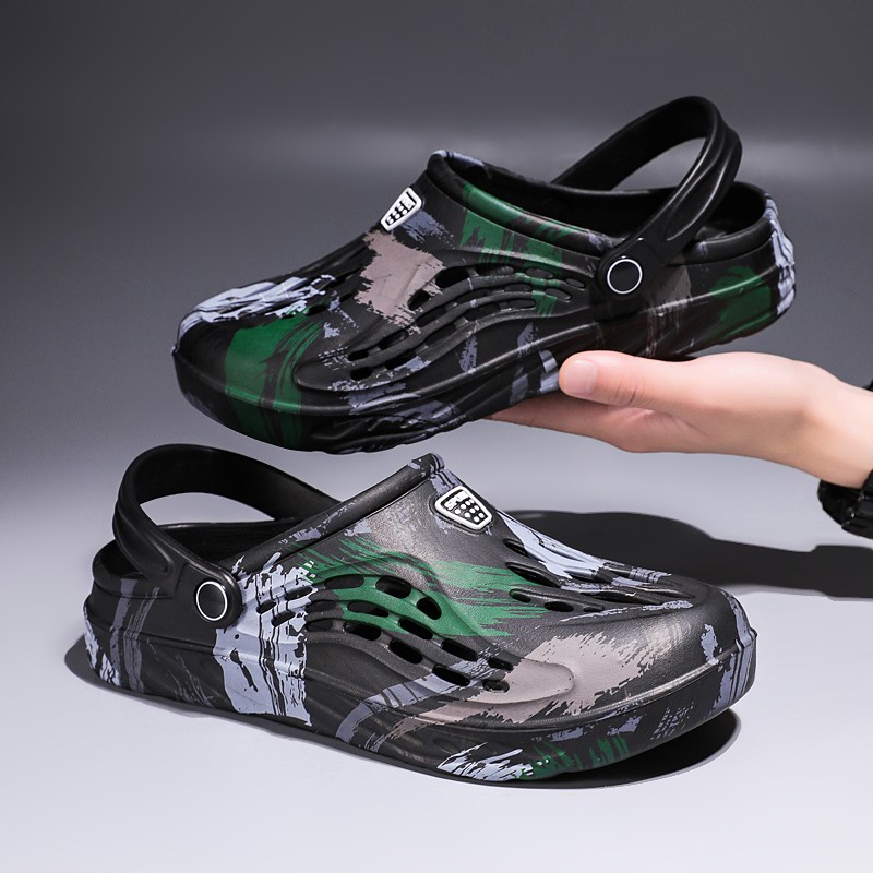 Croc Style Clog - الرجال الصيف التمويه الكتابة على الجدران