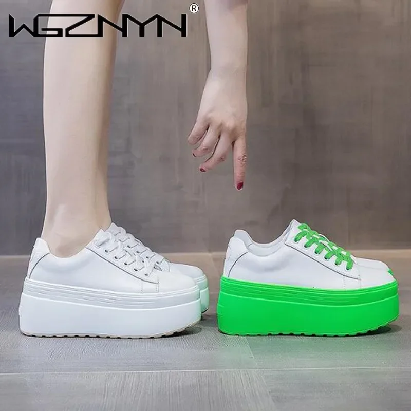 Platform Sneakers Chunky - أحذية نسائية فاخرة من الجلد الطبيعي