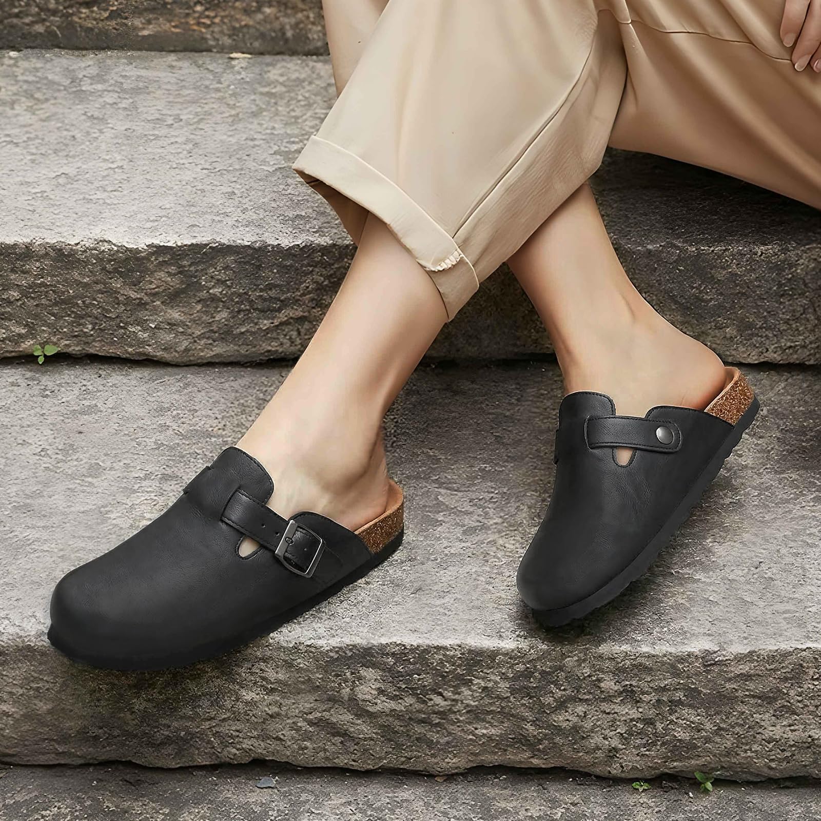 Women'S Shoes Vegan - ليتفون أحذية كورك مريحة من الجلد