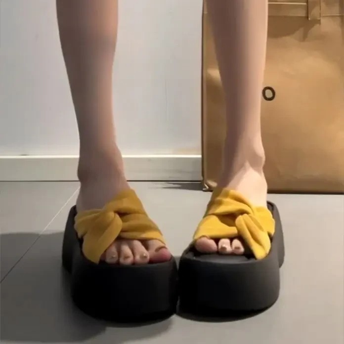 Women'S Shoes Yellow - صنادل نسائية صيفية جديدة بتصميم كوري،