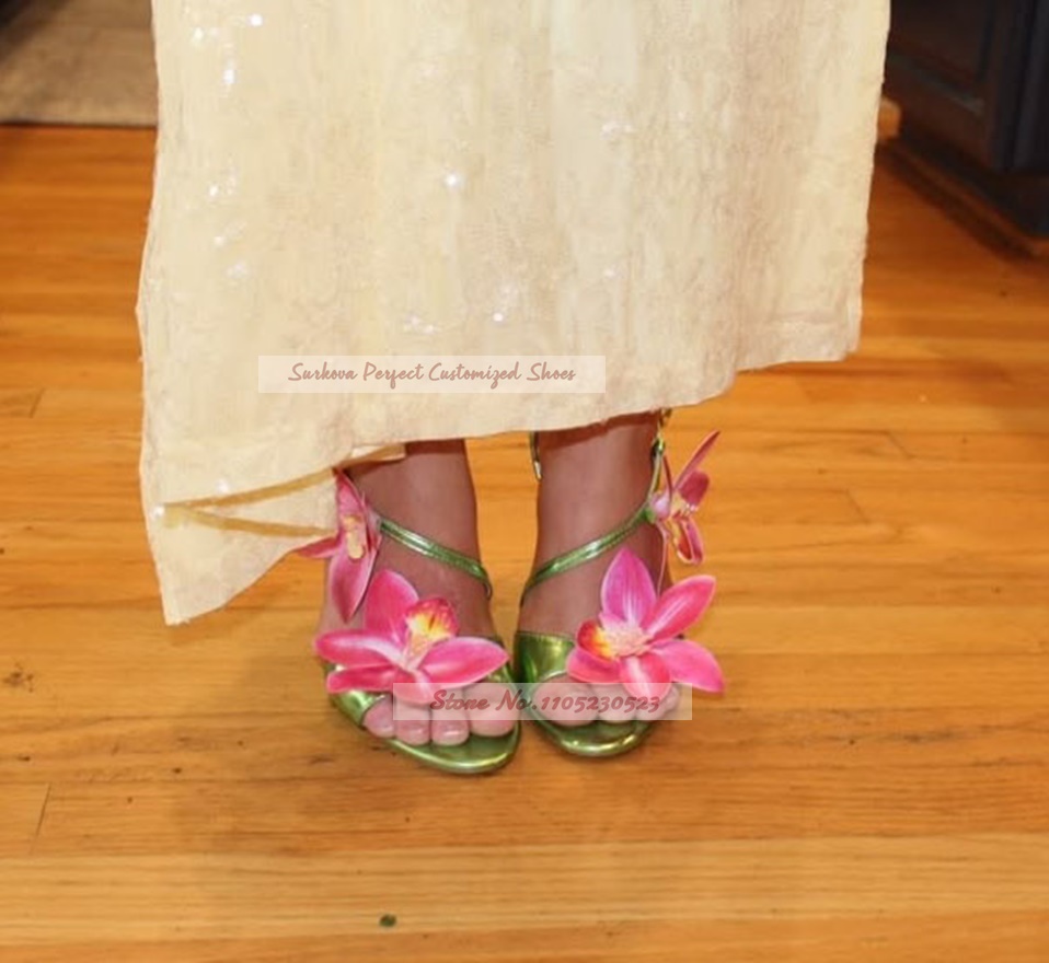 Women'S Shoes Yellow - صنادل بكعب عالٍ معدنية غير لامعة