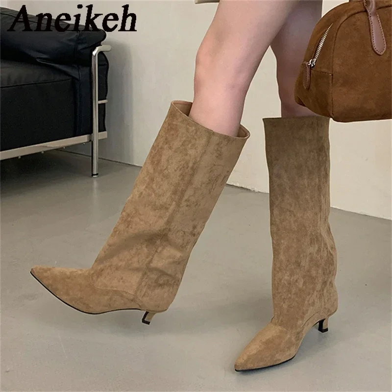 Women'S Shoes Chelsea - Aneikeh الخريف الشتاء أشار تو طول
