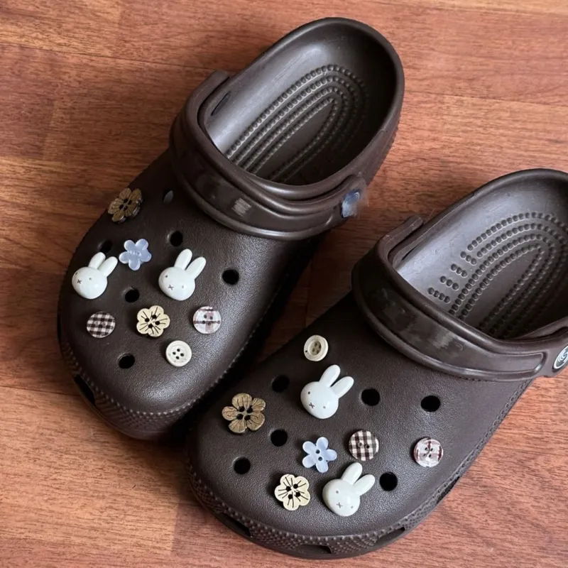 Croc Style Clog - زينة أحذية على شكل أرنب وزهرة