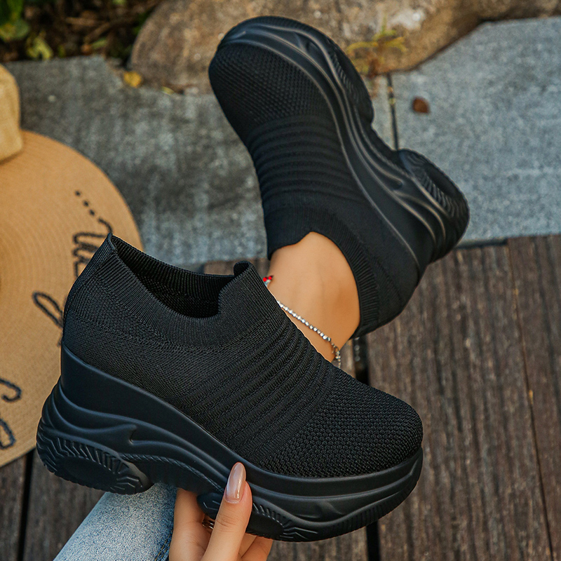 المرأة محبوك الأبيض أحذية رياض - مراجعة Platform Sneakers Chunky وسعره