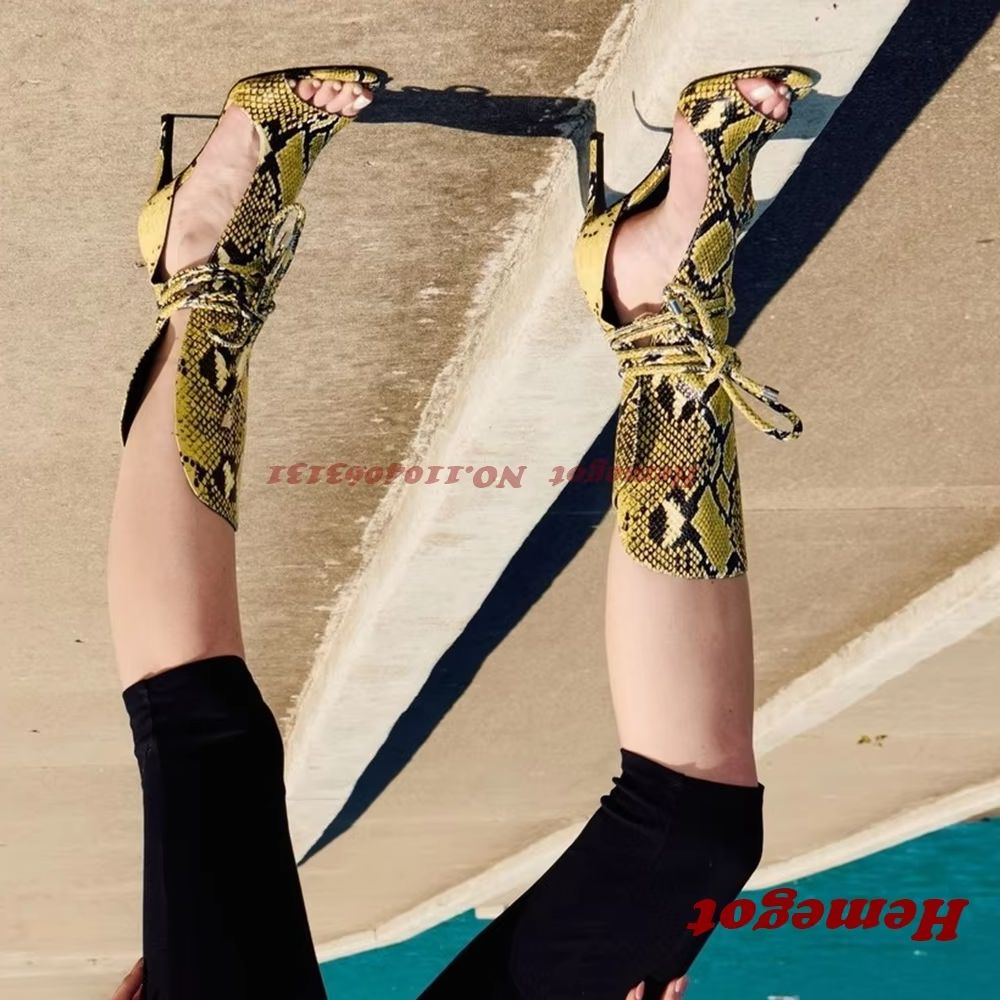 حذاء بوت نسائي بكعب عالٍ رفيع  - مراجعة Women'S Shoes Yellow وسعره