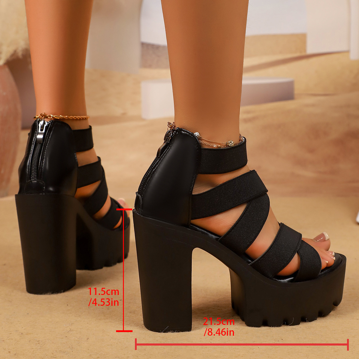 صنادل نسائية بكعب عالٍ وسميك ع - مراجعة Platform Sneakers Chunky وسعره