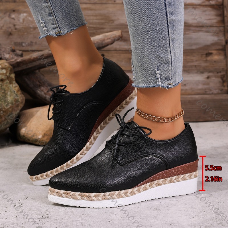 أحذية أكسفورد نسائية جلدية برب - مراجعة Espadrille Wedge Shoes وسعره