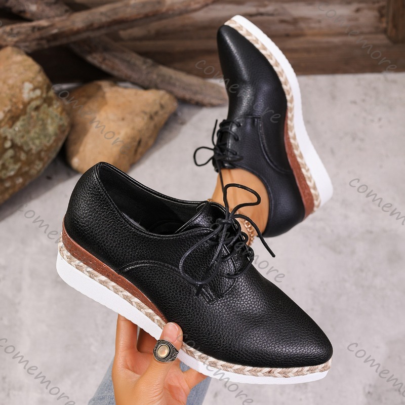أحذية أكسفورد نسائية جلدية برب - مراجعة Espadrille Wedge Shoes وسعره