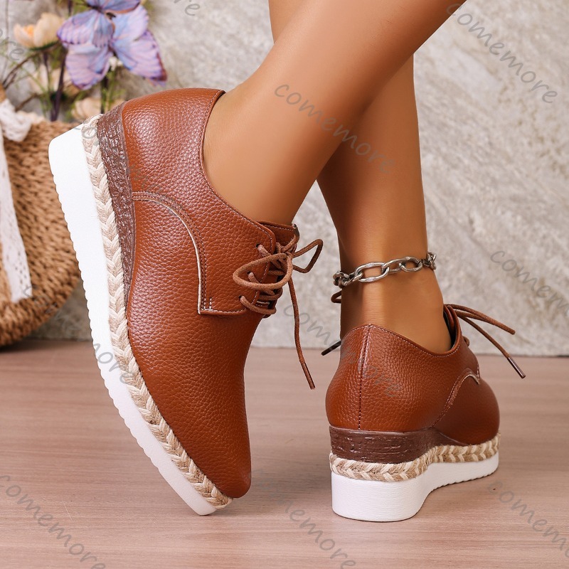 أحذية أكسفورد نسائية جلدية برب - مراجعة Espadrille Wedge Shoes وسعره