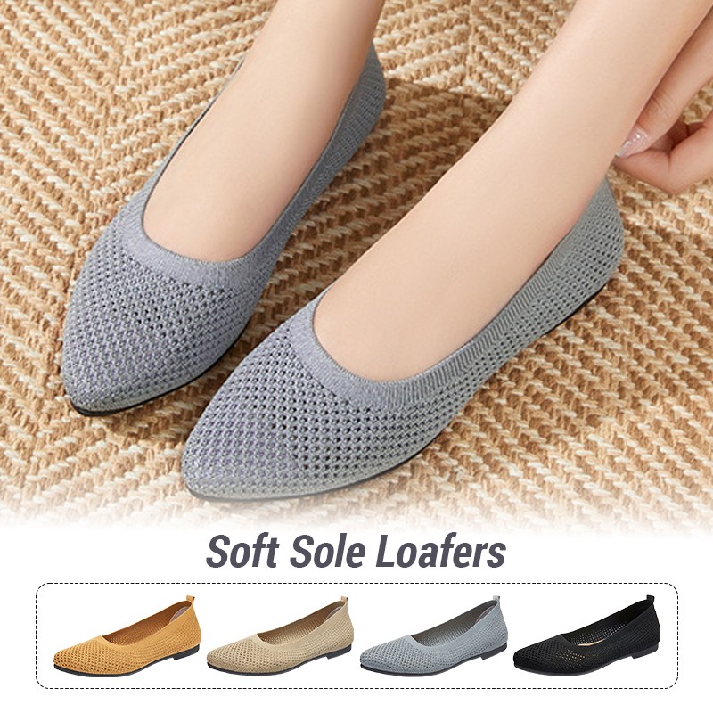 أحذية نسائية مسطحة محبوكة بدون - مراجعة Ballet Flat Women وسعره