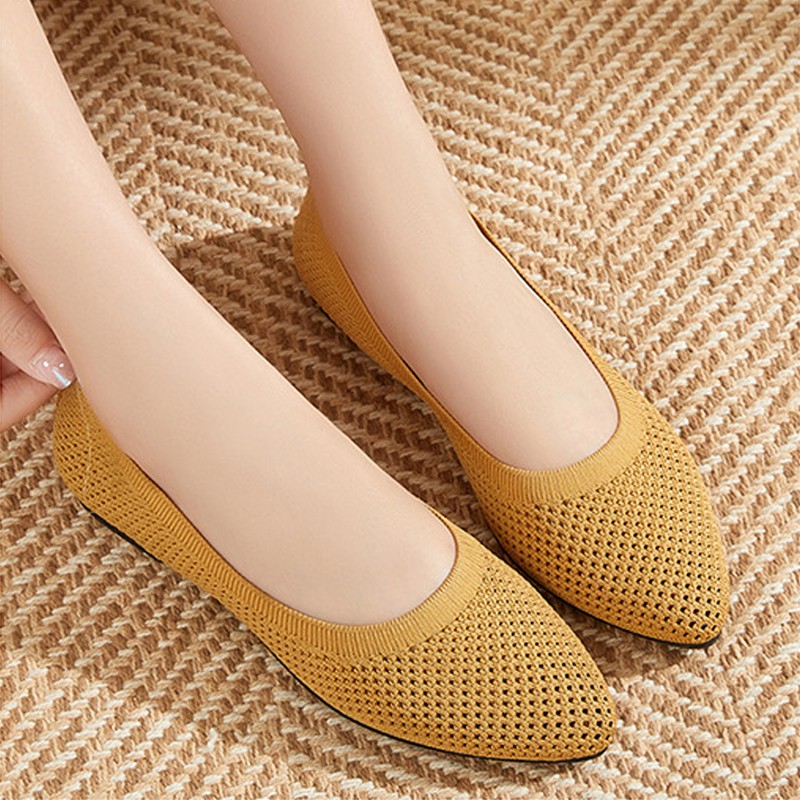 أحذية نسائية مسطحة محبوكة بدون - مراجعة Ballet Flat Women وسعره