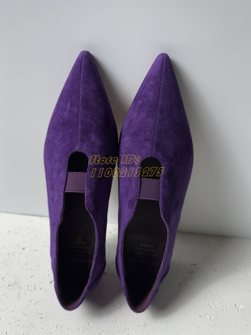 الأرجواني الجلد المدبوغ مدبب ت - مراجعة Pointed Toe Flat وسعره