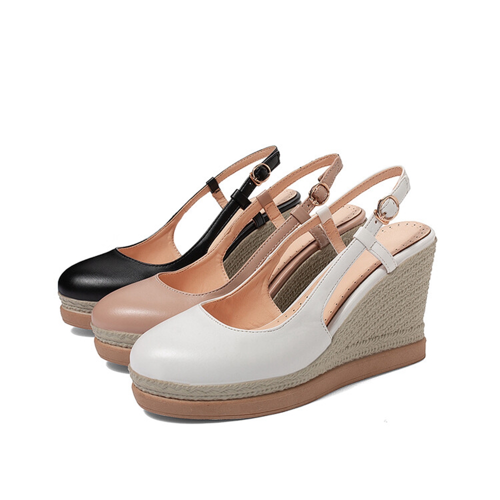 صنادل نسائية ذات كعب عريض بحزا - مراجعة Espadrille Wedge Shoes وسعره