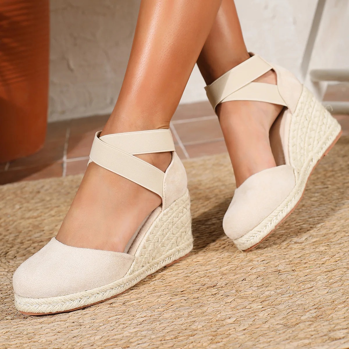 صنادل إسبادريل نسائية بكعب ويد - مراجعة Espadrille Wedge Shoes وسعره