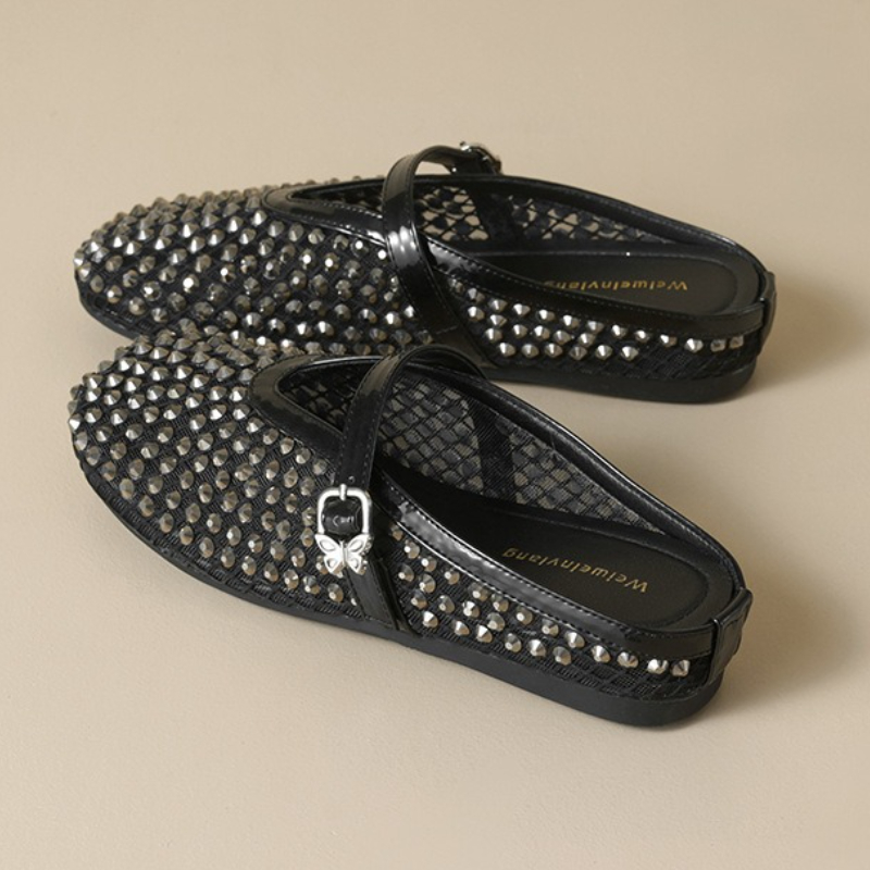 شبكة حجر الراين ماركة النعال ا - مراجعة Mule Slip On وسعره