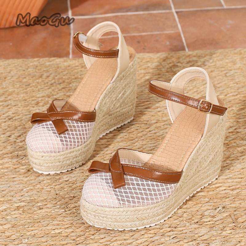 صندل نسائي شبكي مقاس 42 بكعب إ - مراجعة Espadrille Wedge Shoes وسعره