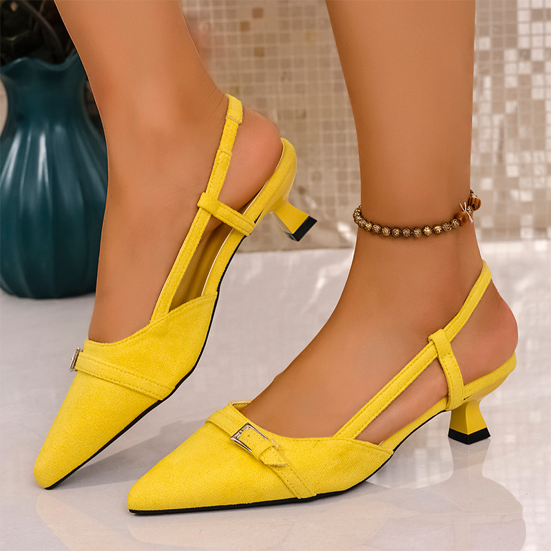 موضة الأصفر صندل كعب عالٍ للنس - مراجعة Women'S Shoes Yellow وسعره