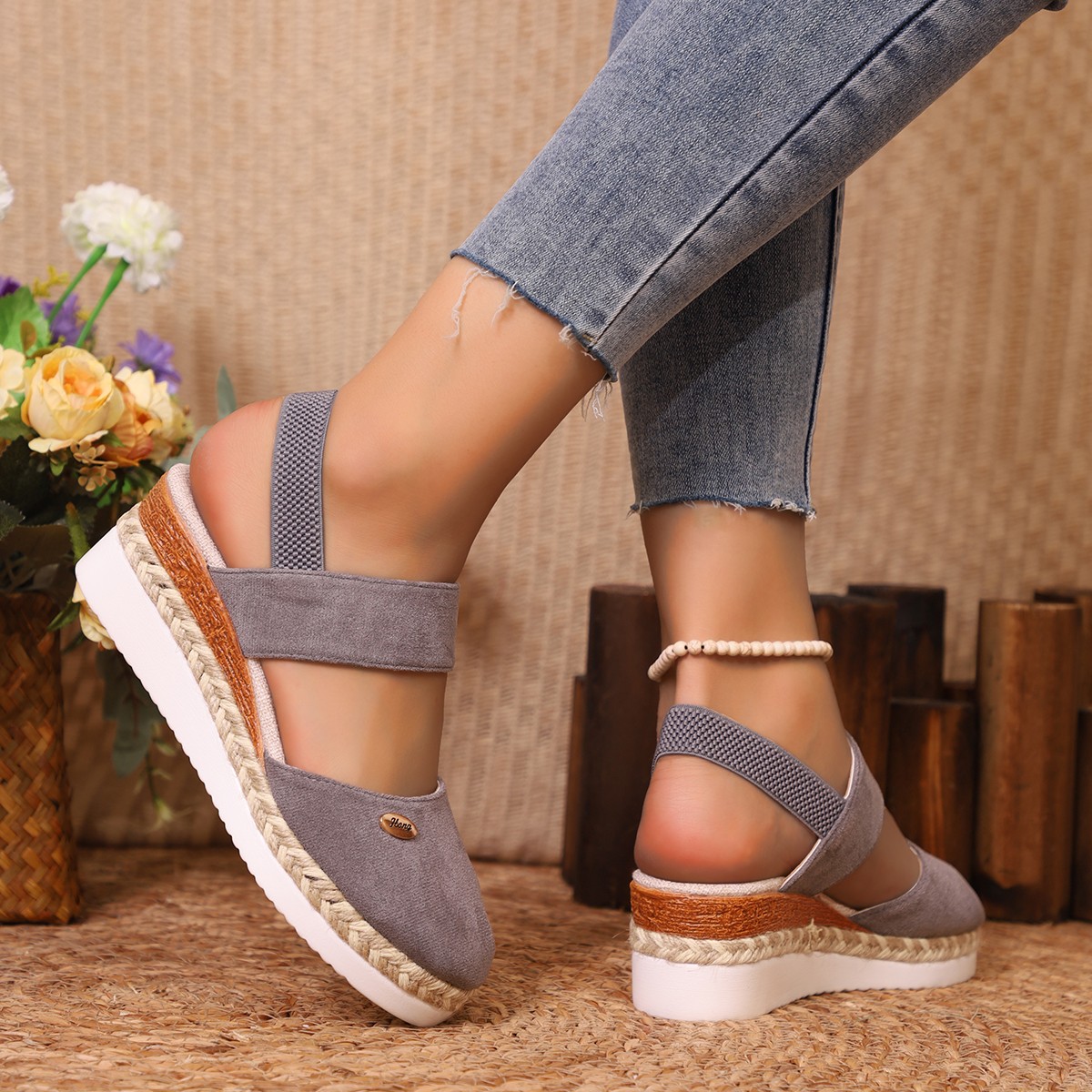 النساء مغلق تو صندل خشبي المرأ - مراجعة Espadrille Wedge Shoes وسعره