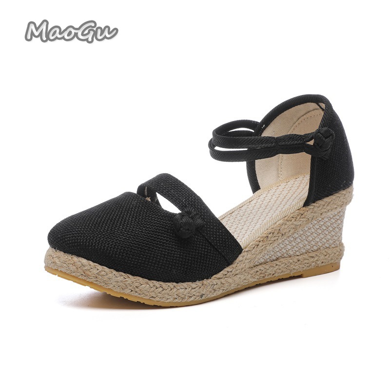 صنادل نسائية من الكتان بكعب إس - مراجعة Espadrille Wedge Shoes وسعره