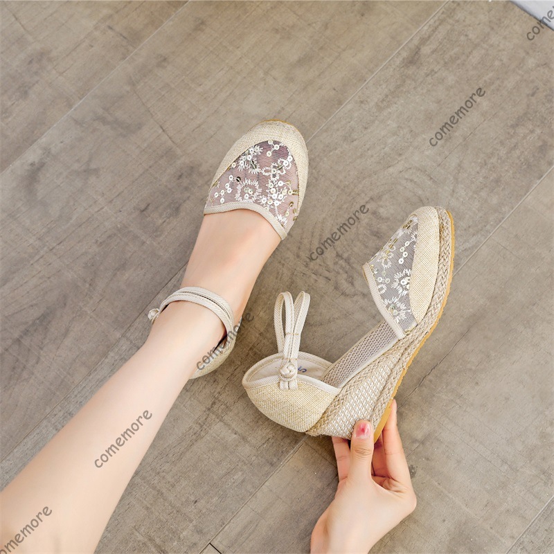صنادل نسائية بكعب إسبادريل من  - مراجعة Espadrille Wedge Shoes وسعره