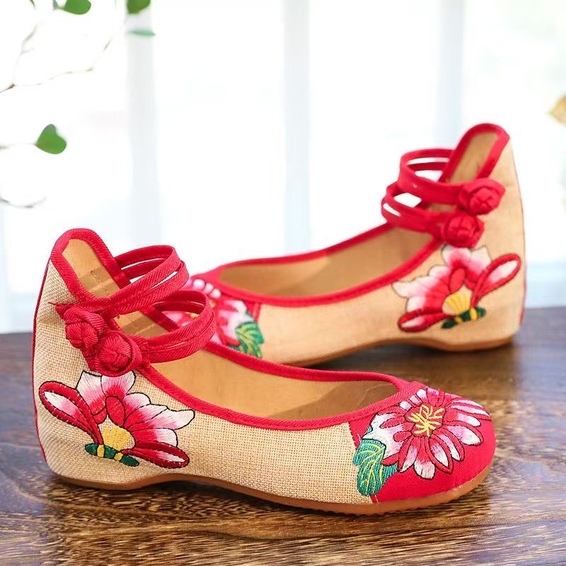 أحذية نسائية بكعب ويدجز مطرزة  - مراجعة Ballet Flat Women وسعره